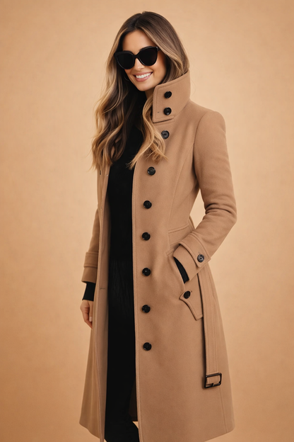 Valerisse | Double Breasted Stand Collar Coat