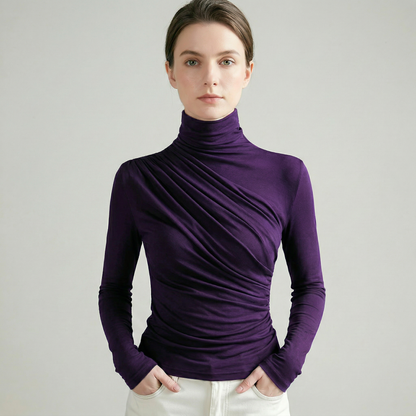 Selmira | Turtleneck Knit Top Slim Fit