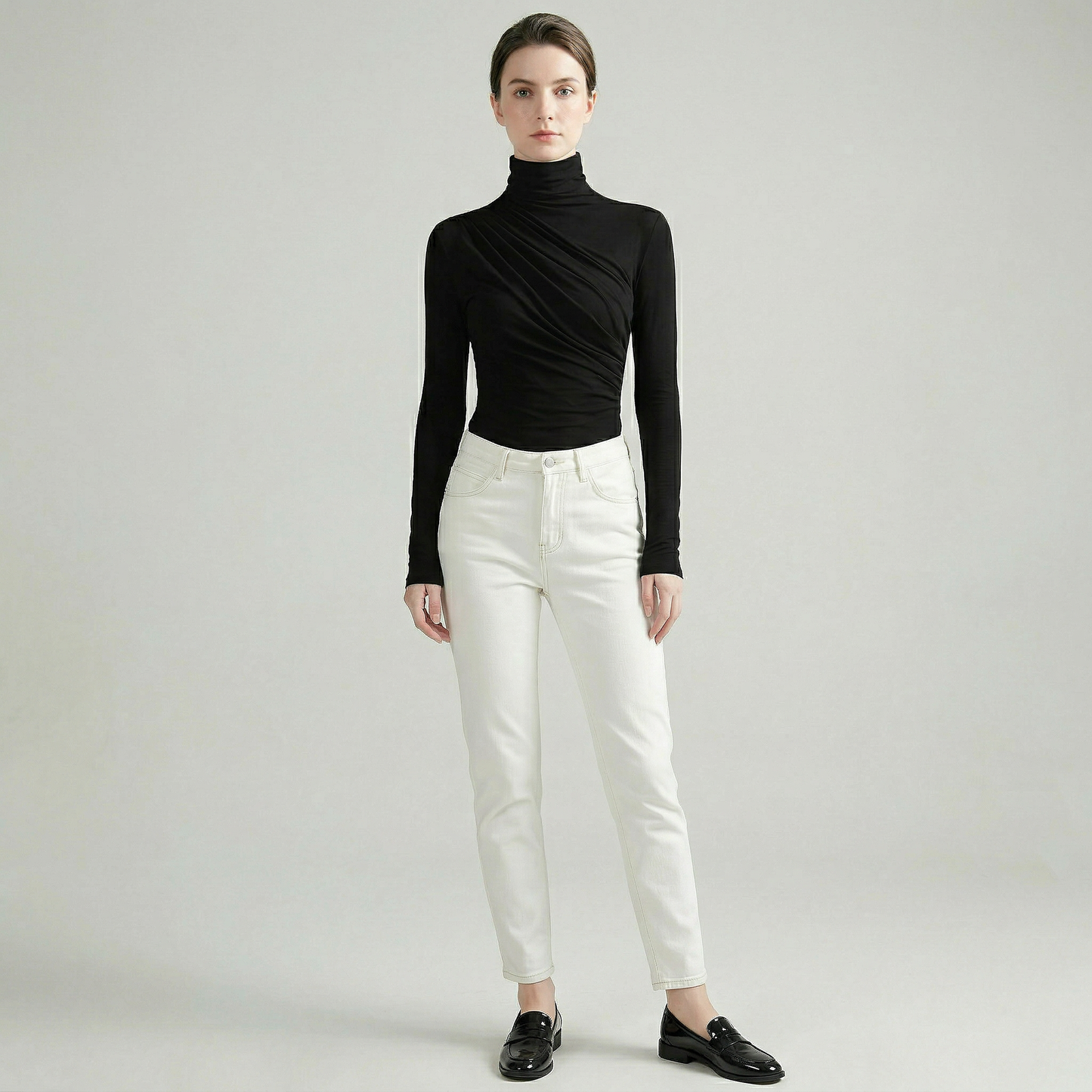 Selmira | Turtleneck Knit Top Slim Fit