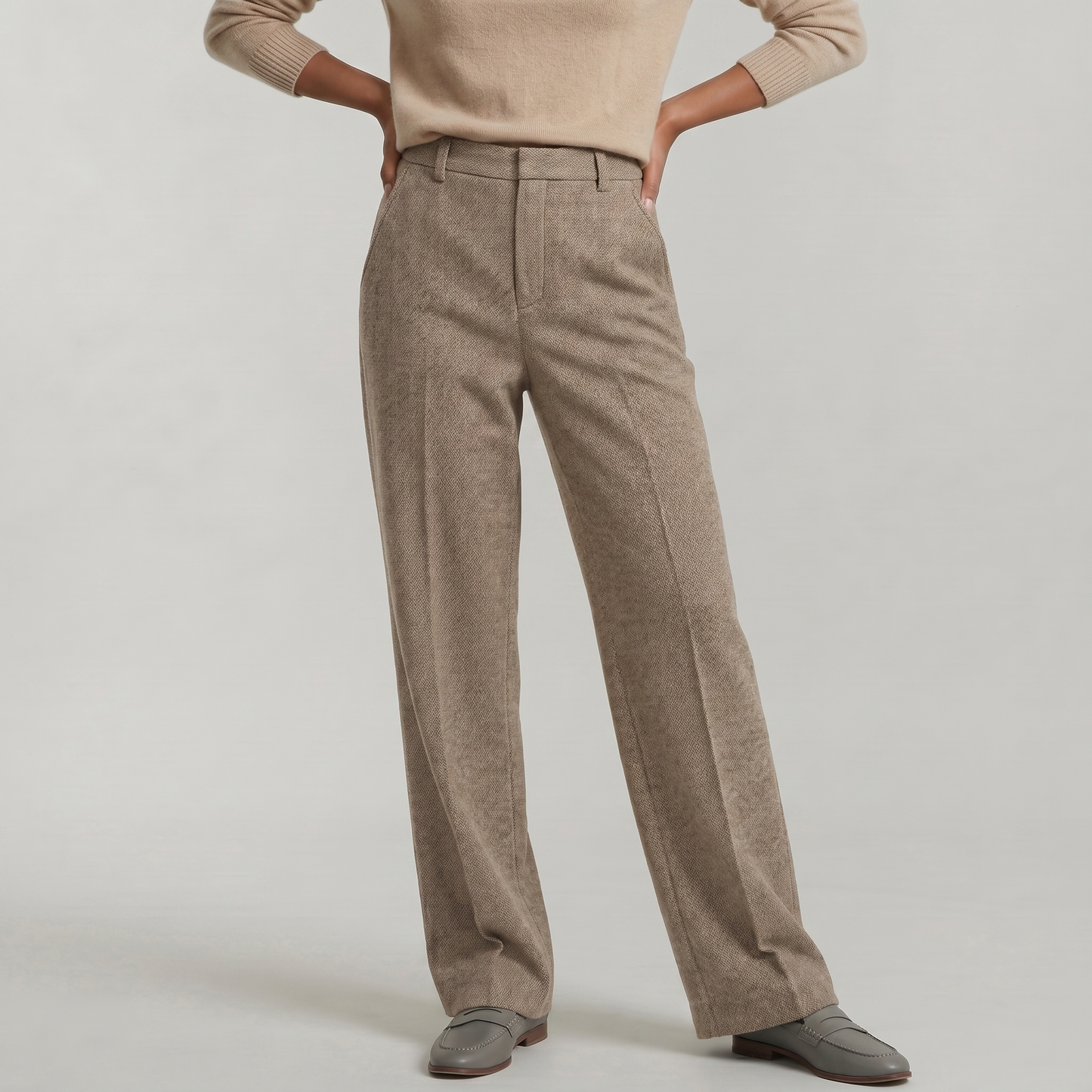 Emma | High Waist Straight Leg Trousers