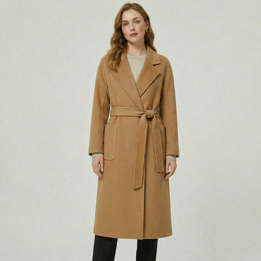 Genevieve | Belted Wool Long Coat