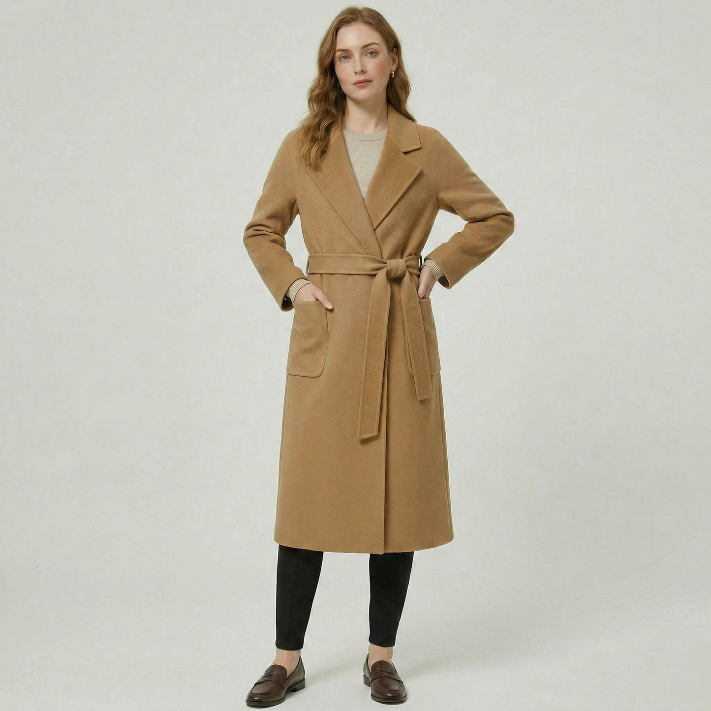 Genevieve | Belted Wool Long Coat