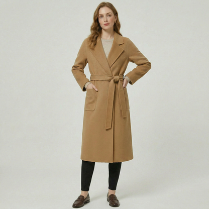 Genevieve | Belted Wool Long Coat