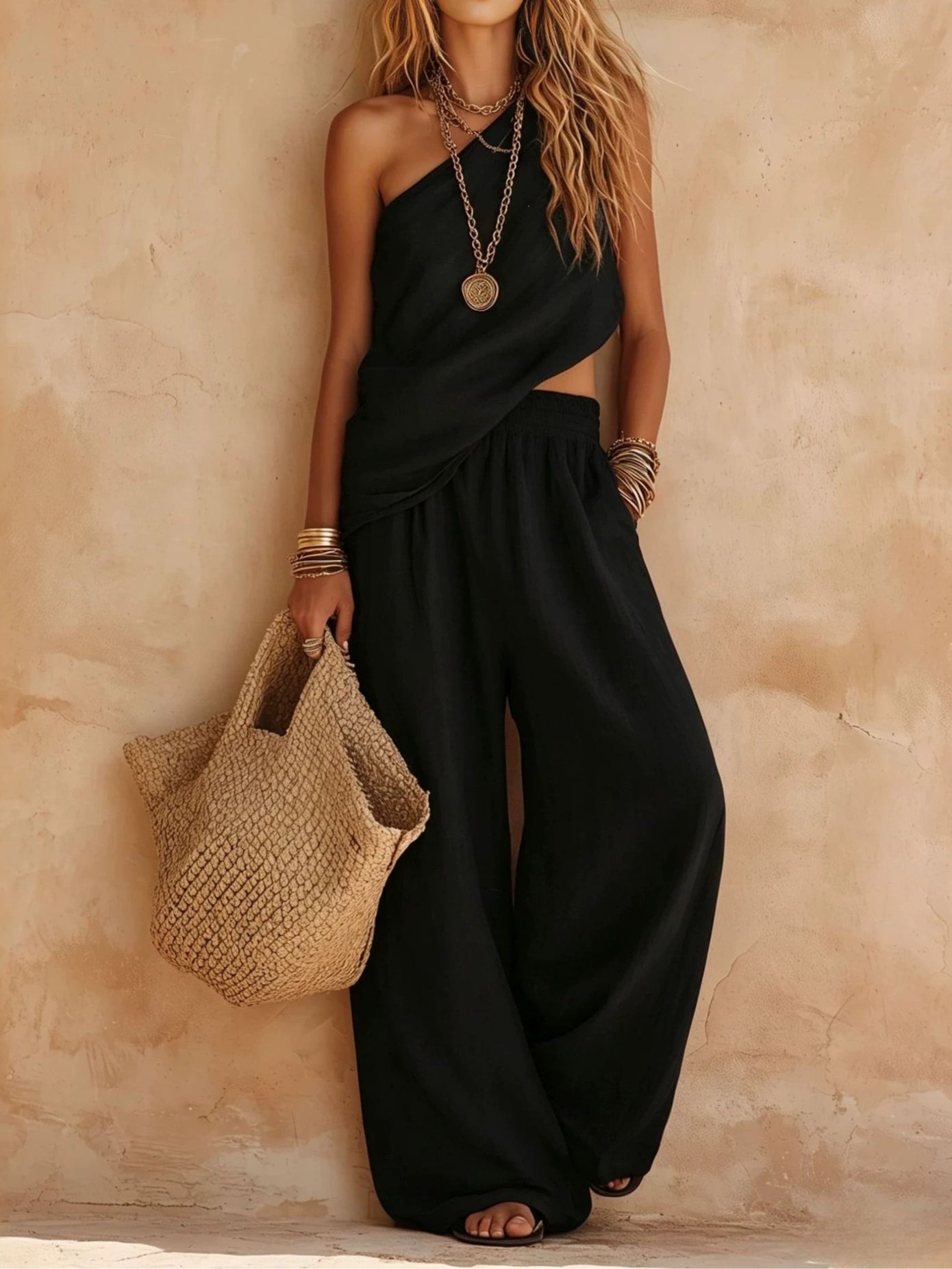 Alix | Women's One Shoulder Cutout Jumpsuit