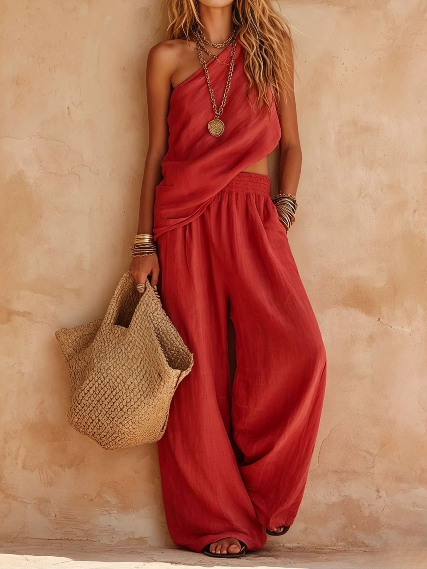 Alix | Women's One Shoulder Cutout Jumpsuit