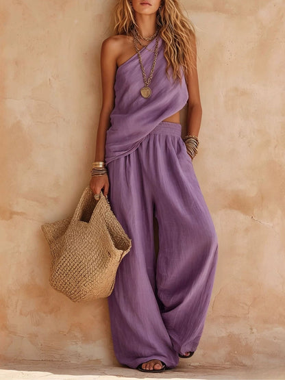 Alix | Women's One Shoulder Cutout Jumpsuit