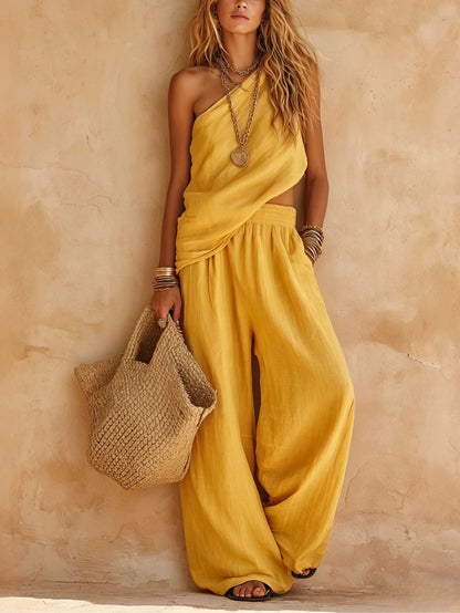 Alix | Women's One Shoulder Cutout Jumpsuit