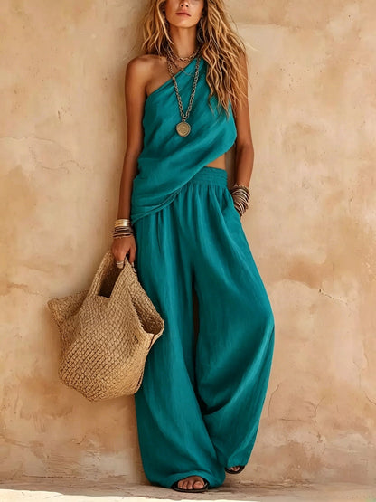 Alix | Women's One Shoulder Cutout Jumpsuit