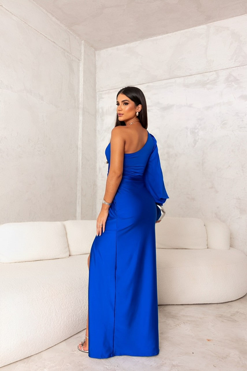 Nadege | One Shoulder Satin Maxi Dress