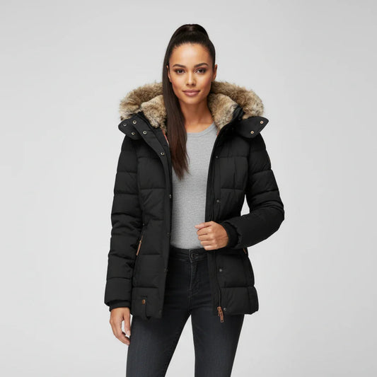 Lea | Faux Fur Hood Quilted Puffer Jacket
